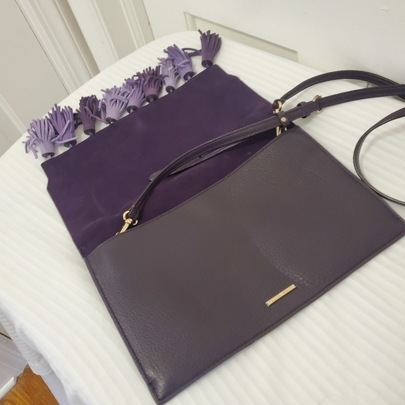 Rebecca Minkoff Sofia Purple Leather/Suede Clutch/Crossbody - Picture 10 of 15